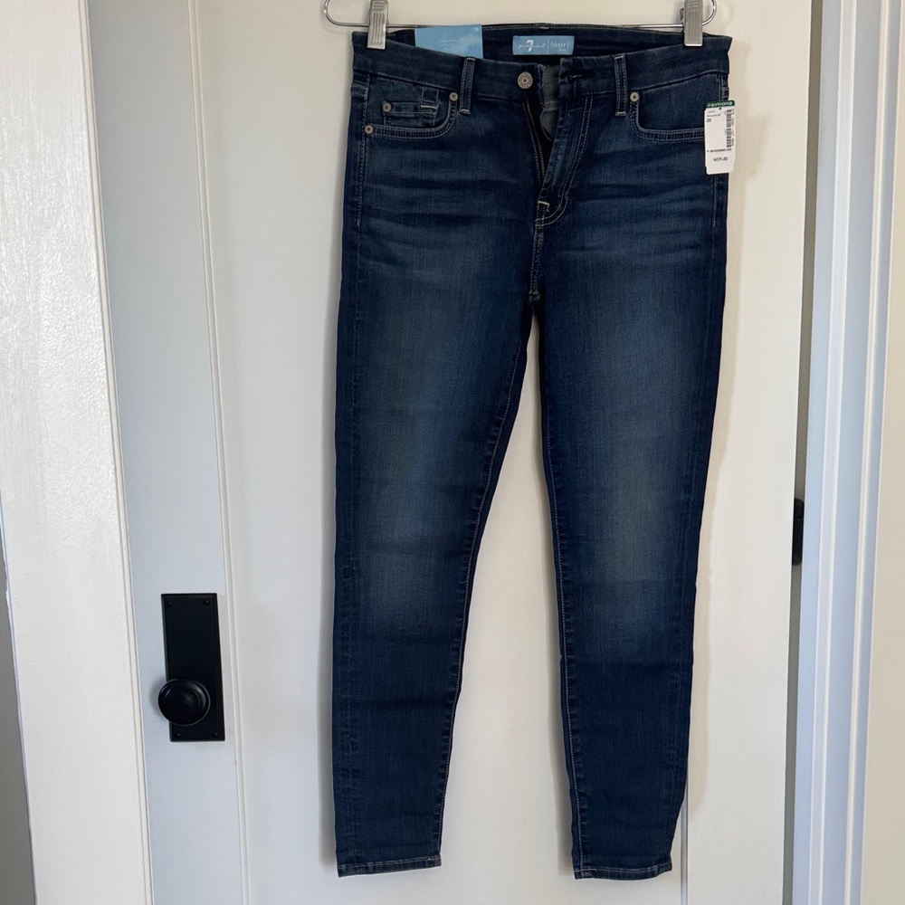 7 For All Mankind Dark Blue Skinny Jeans